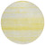 8' Yellow And Ivory Round Striped Washable Indoor Outdoor Area Rug