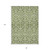 8' X 10' Olive Green And Ivory Damask Washable Indoor Outdoor Area Rug