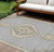 9' X 12' Gray Beige And Ivory Oriental Washable Indoor Outdoor Area Rug