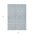 10' X 14' Denim Blue And Ivory Damask Washable Indoor Outdoor Area Rug