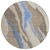 8' Taupe Tan And Blue Round Abstract Washable Indoor Outdoor Area Rug