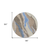 8' Taupe Tan And Blue Round Abstract Washable Indoor Outdoor Area Rug