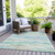 10' X 14' Teal Blue And Ivory Abstract Washable Indoor Outdoor Area Rug - Teal Blue, Ivory