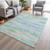 10' X 14' Teal Blue And Ivory Abstract Washable Indoor Outdoor Area Rug - Teal Blue, Ivory
