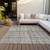 8' X 10' Ivory Pink And Copper Striped Washable Indoor Outdoor Area Rug