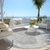 8' Gray Silver And Ivory Round Abstract Washable Indoor Outdoor Area Rug