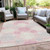 10' X 14' Pink Gray And Ivory Geometric Washable Indoor Outdoor Area Rug