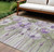 10' X 14' Purple And Lavender Floral Washable Indoor Outdoor Area Rug
