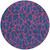 8' Navy Blue And Dark Pink Round Geometric Washable Indoor Outdoor Area Rug