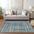 10' X 14' Denim Blue And Gray Abstract Washable Indoor Outdoor Area Rug - Denim Blue, Gray