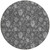8' Gray Charcoal And Silver Round Floral Washable Indoor Outdoor Area Rug Transitional Style - Gray, Charcoal, Silver Color