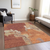 9' X 12' Orange And Burnt Orange Abstract Washable Indoor Outdoor Area Rug