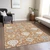 10' X 14' Copper Ivory And Gray Damask Washable Indoor Outdoor Area Rug