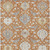 10' X 14' Copper Ivory And Gray Damask Washable Indoor Outdoor Area Rug