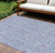 10' X 14' Sky Blue And Purple Floral Washable Indoor Outdoor Area Rug