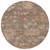 8' Brown Tan And Terra Cotta Round Floral Washable Indoor Outdoor Area Rug