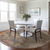 8' Brown Tan And Terra Cotta Round Floral Washable Indoor Outdoor Area Rug