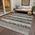 10' X 14' Gray Brown And Beige Striped Washable Indoor Outdoor Area Rug