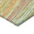 8' Gold Sky Blue And Coral Round Abstract Washable Indoor Outdoor Area Rug