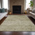 10' X 14' Sage And Beige Abstract Washable Indoor Outdoor Area Rug - Sage, Beige