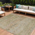 8' X 10' Gold And Beige Abstract Washable Indoor Outdoor Area Rug - Gold, Beige