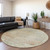 8' Tan And Beige Round Medallion Washable Indoor Outdoor Area Rug