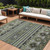 9' X 12' Fern Green Taupe And Ivory Tribal Washable Indoor Outdoor Area Rug