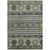 9' X 12' Fern Green Taupe And Ivory Tribal Washable Indoor Outdoor Area Rug
