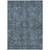9' X 12' Navy and Black Oriental Washable Non Skid Indoor Outdoor Area Rug