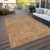 8' X 10' Copper And Beige Abstract Washable Indoor Outdoor Area Rug