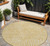8' Gold And Ivory Round Abstract Washable Indoor Outdoor Area Rug Transitional Style - Gold, Ivory Color