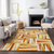 8' X 10' Orange Ivory And Copper Geometric Washable Indoor Outdoor Area Rug