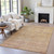 8' X 10' Coral And Copper Oriental Washable Indoor Outdoor Area Rug