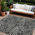 8' X 10' Black And Ivory Abstract Washable Indoor Outdoor Area Rug Transitional Style - Black, Ivory Color