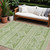 10' X 14' Green And Ivory Southwestern Washable Indoor Outdoor Area Rug