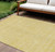 10' X 14' Yellow Gold And Ivory Floral Washable Indoor Outdoor Area Rug