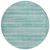 8' Aqua And Ivory Round Striped Washable Indoor Outdoor Area Rug