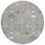 8' Gray Gold And Ivory Round Oriental Washable Indoor Outdoor Area Rug
