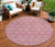 8' Pink And Purple Round Geometric Washable Indoor Outdoor Area Rug