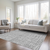9' X 12' Gray Charcoal And Silver Striped Washable Indoor Outdoor Area Rug