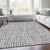 9' X 12' Gray Charcoal And Silver Striped Washable Indoor Outdoor Area Rug