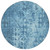 8' Blue Round Ikat Washable Indoor Outdoor Area Rug