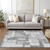 8' X 10' Silver And Charcoal Abstract Washable Indoor Outdoor Area Rug