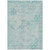 9' X 12' Teal Blue And Pink Floral Medallion Washable Indoor Outdoor Area Rug