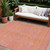 9' X 12' Pink And Copper Abstract Washable Indoor Outdoor Area Rug