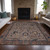 9' X 12' Brown And Beige Floral Washable Indoor Outdoor Area Rug - Brown, Beige