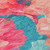 8' Salmon And Teal Blue Round Floral Washable Indoor Outdoor Area Rug