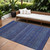10' X 14' Navy Blue Striped Washable Non Skid Indoor Outdoor Area Rug