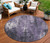 8' Purple And Ivory Round Abstract Washable Indoor Outdoor Area Rug - Purple, Ivory