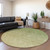 8' Artichoke Green And Beige Round Geometric Washable Indoor Outdoor Area Rug
